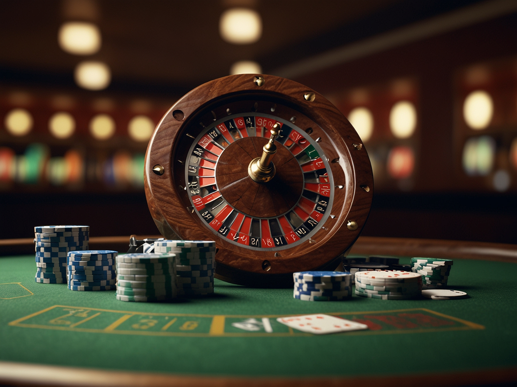 Slot reels and card table collage