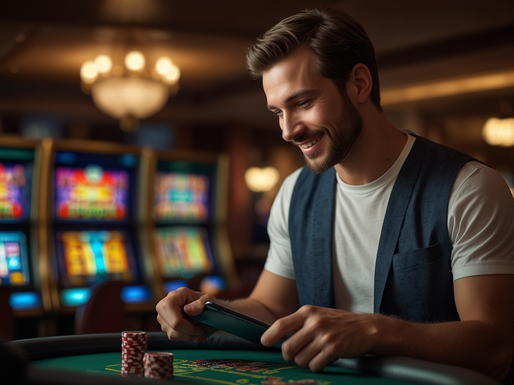 Player enjoying casino experience